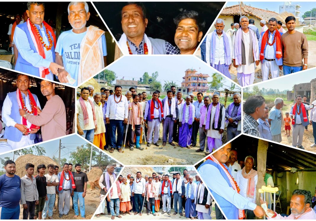 सिसवा धमौरामा होली मिलन: नगर प्रमुख विनोद प्रसाद कुर्मीको शुभकामना र अशक्तलाई सहयोग